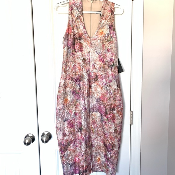 Aidan Mattox Floral Pencil Cocktail Dress - Picture 6 of 8